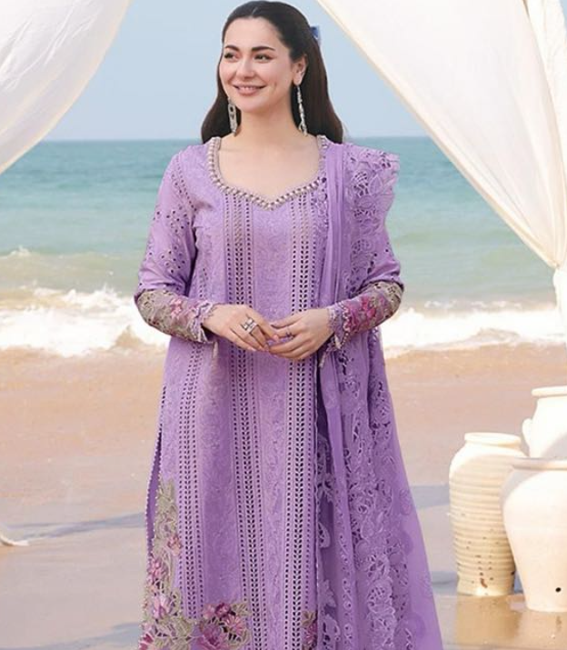 Qalamkar - 3PC Lawn Chikenkari Embroidered Shirt - VL1034