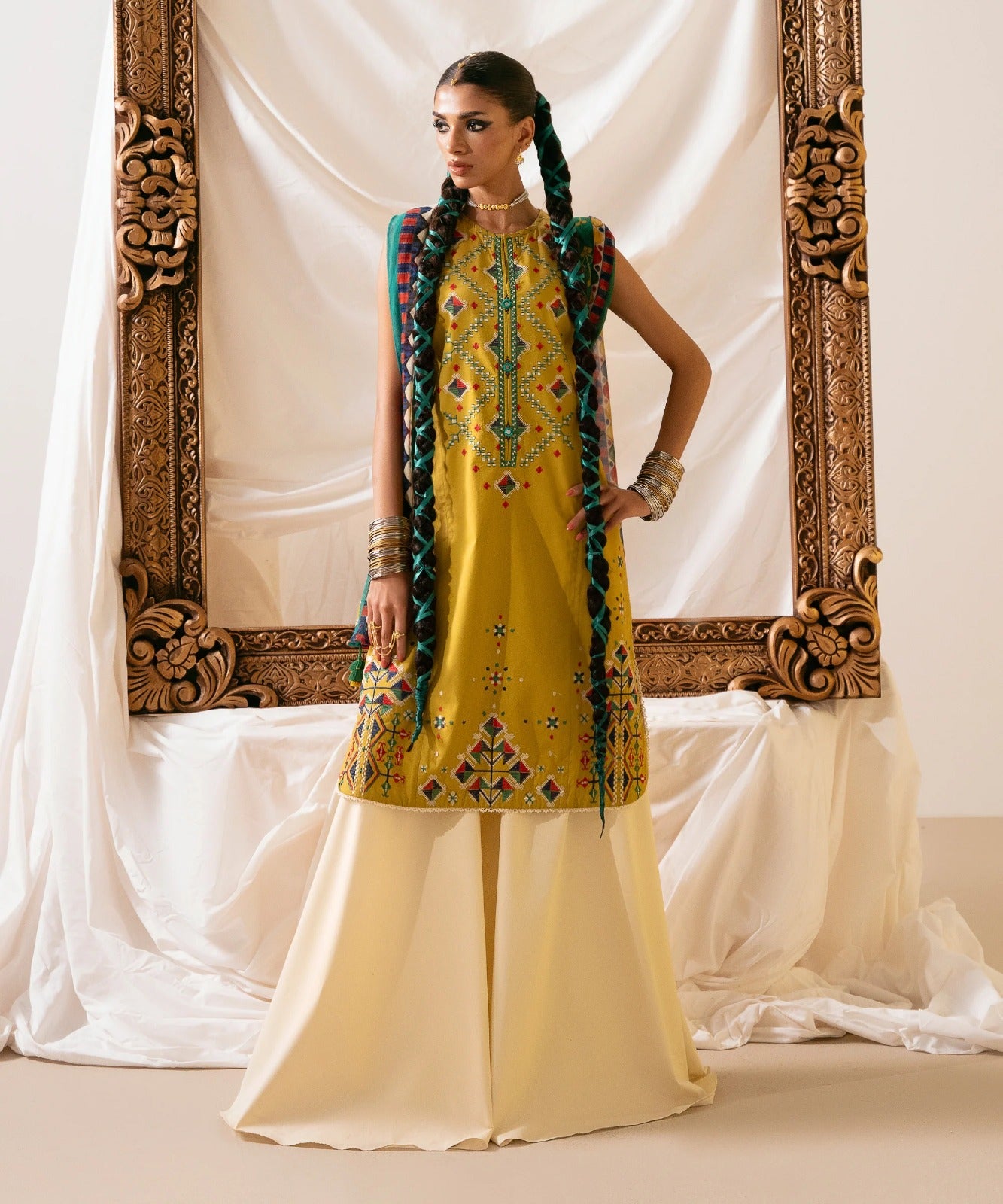 Sapphire - Dhanak 3 Piece Embroidered Dress - VL1174
