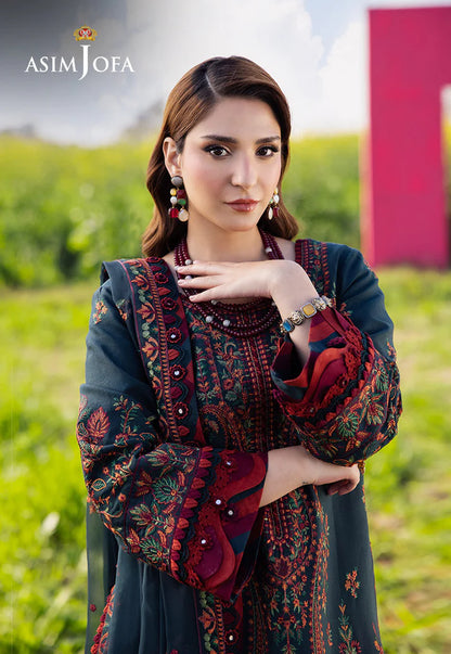 AsimJofa - Summer 3PC Lawn Embroidered Suit - VL1401