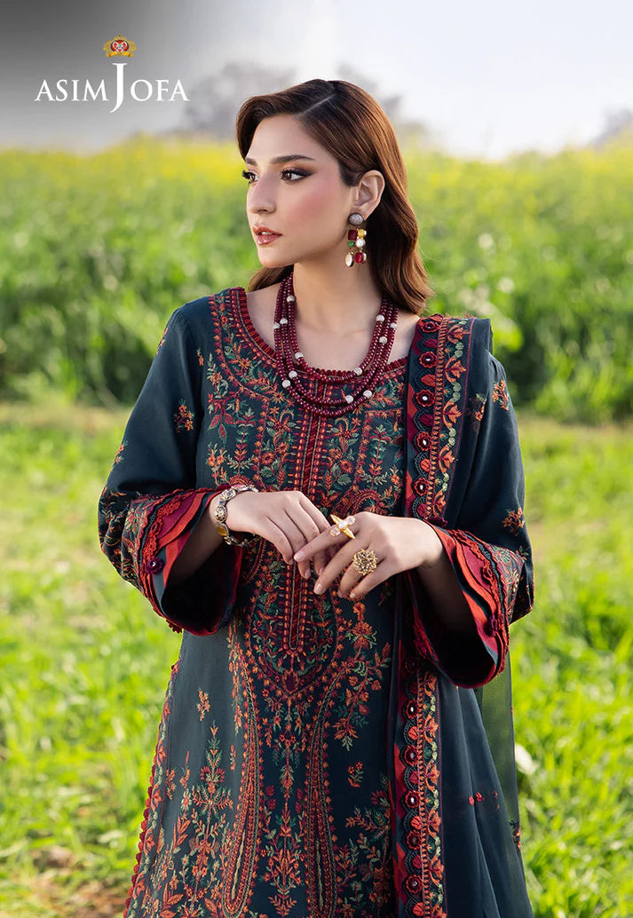 AsimJofa - Summer 3PC Lawn Embroidered Suit - VL1401