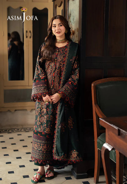 Asim Jofa, unstitched 3 piece Lawn sequence embroidered suit - VL1248
