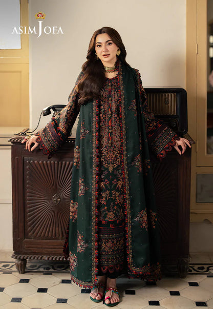Asim Jofa, unstitched 3 piece Lawn sequence embroidered suit - VL1248