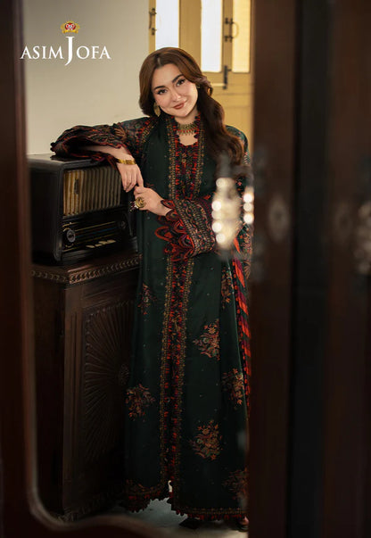 Asim Jofa, unstitched 3 piece Lawn sequence embroidered suit - VL1248