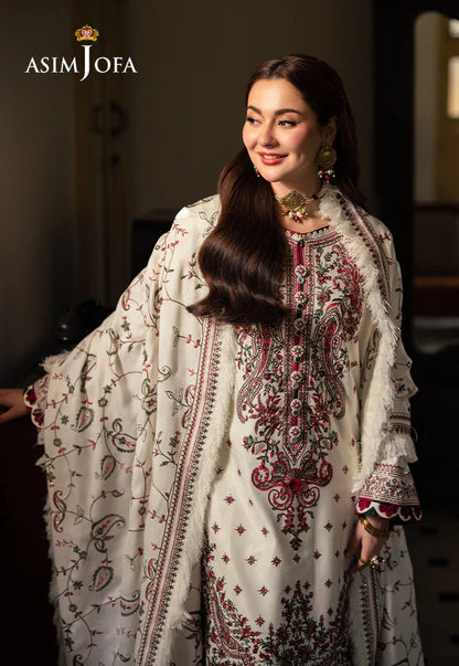 Asim Jofa - Winter 3PC Dhanak Embroidered Suit - VL1103