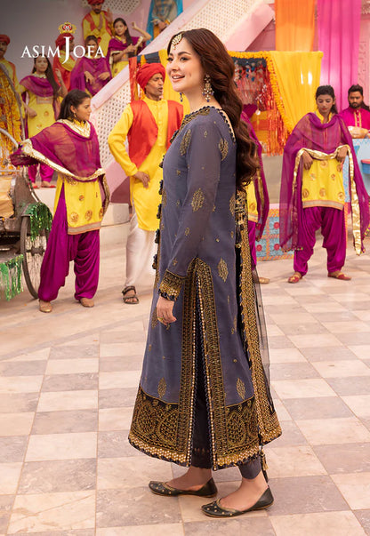 Asim Jofa, unstitched 3 piece Dhanak sequence embroidered suit - VL1277
