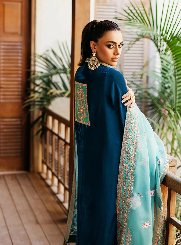 Zainab Cottani - 3-Piece Unstitched Heavy Embroidered Velvet Suit - VL943