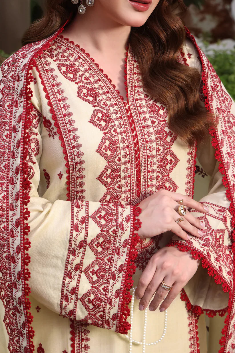 Asim Jofa - Winter 3PC Dhanak Embroidered Suit - VL1173
