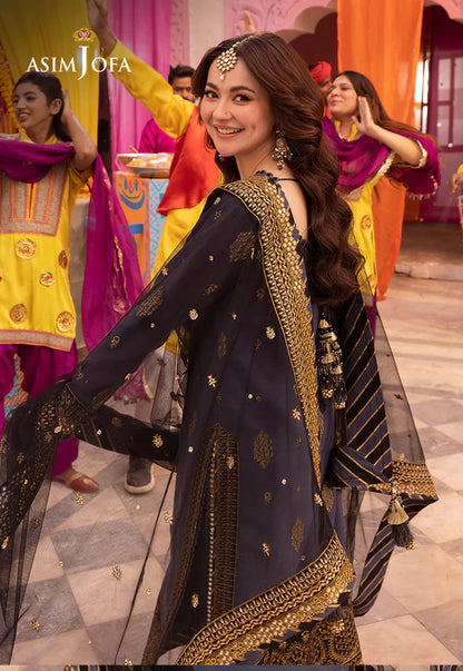 Asim Jofa, unstitched 3 piece Dhanak sequence embroidered suit - VL1277
