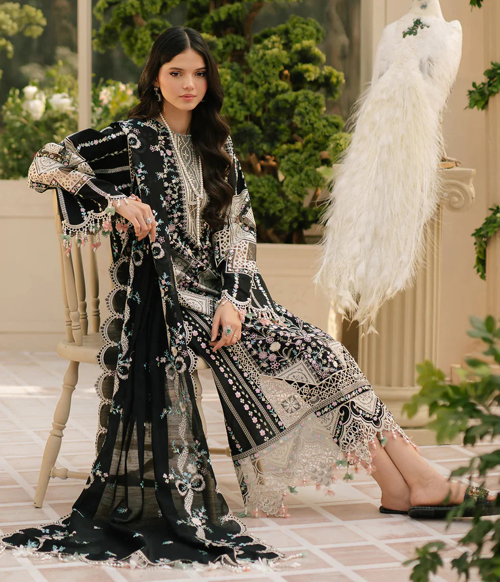 Veezal - Unstitched Luxury Lawn Heavy Embroidered 3PC Suit - VL1346