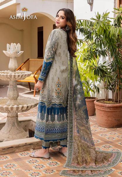 Asim Jofa - Summer 3PC polly Lawn Digital Printed Dress - VL1321