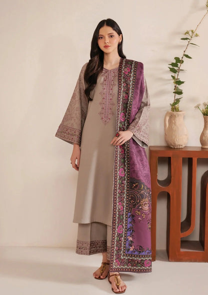 Jazmin 3 Pc Embroidered Dhanak  Suit - VL1010