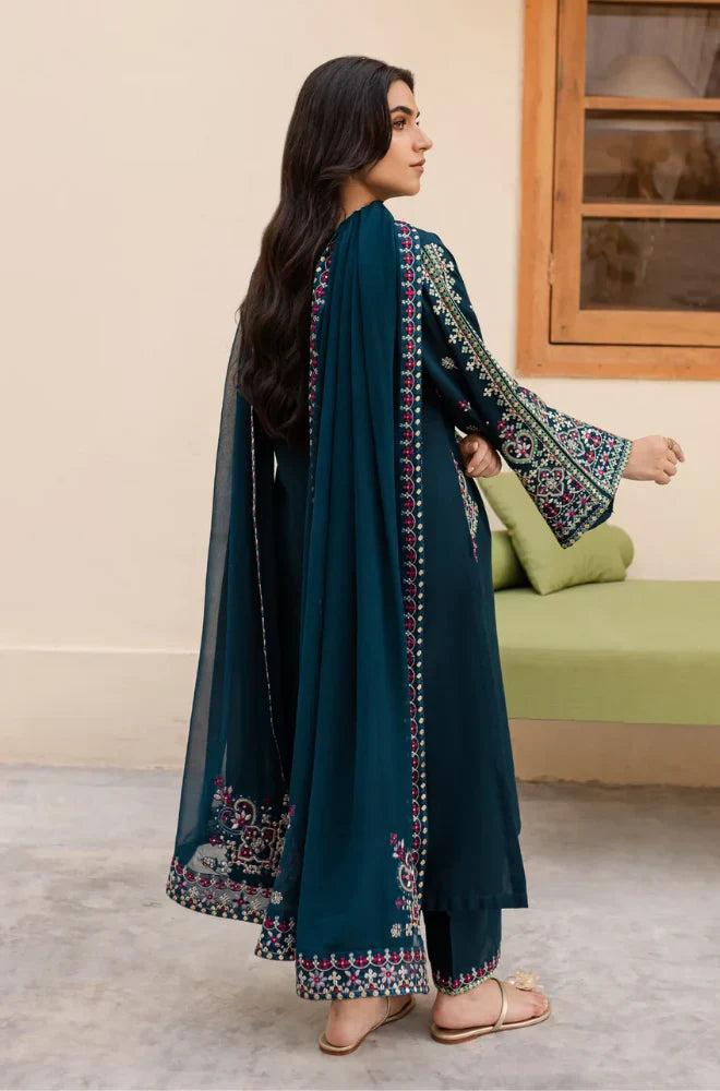 3PC Lawn Embroidered Suit with chiffon embroidered dupatta VL918