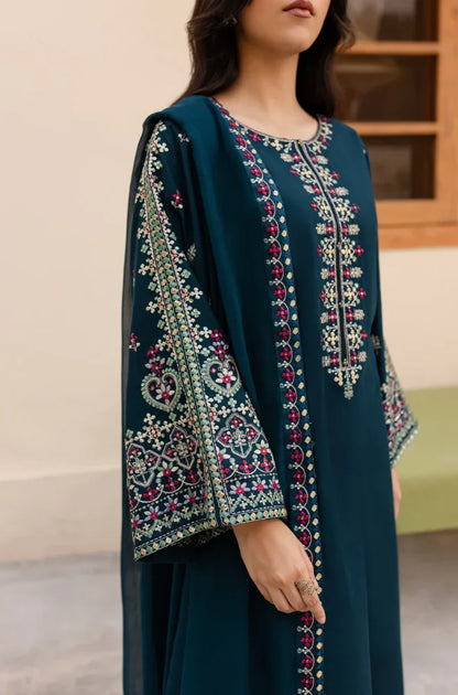 3PC Lawn Embroidered Suit with chiffon embroidered dupatta VL918