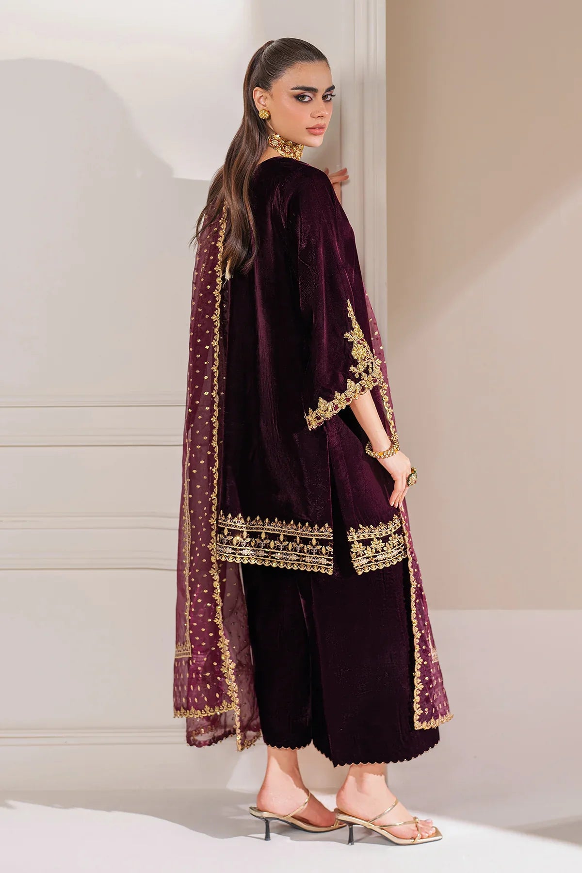 Barouqe Micro Velvet 9000 Festive 3 Piece Dress - VL979