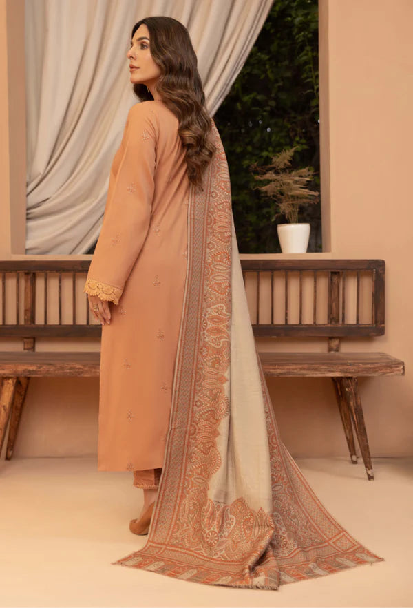 Bin ilyas - Winter 3PC Dhanak Embroidered Suit - VL1275