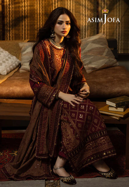 Asim Jofa, unstitched 3 piece Lawn sequence embroidered suit - VL1257
