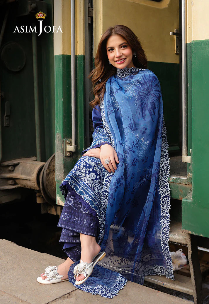 Asim Jofa - Summer 3PC polly Lawn Digital Printed Dress - Vl1400