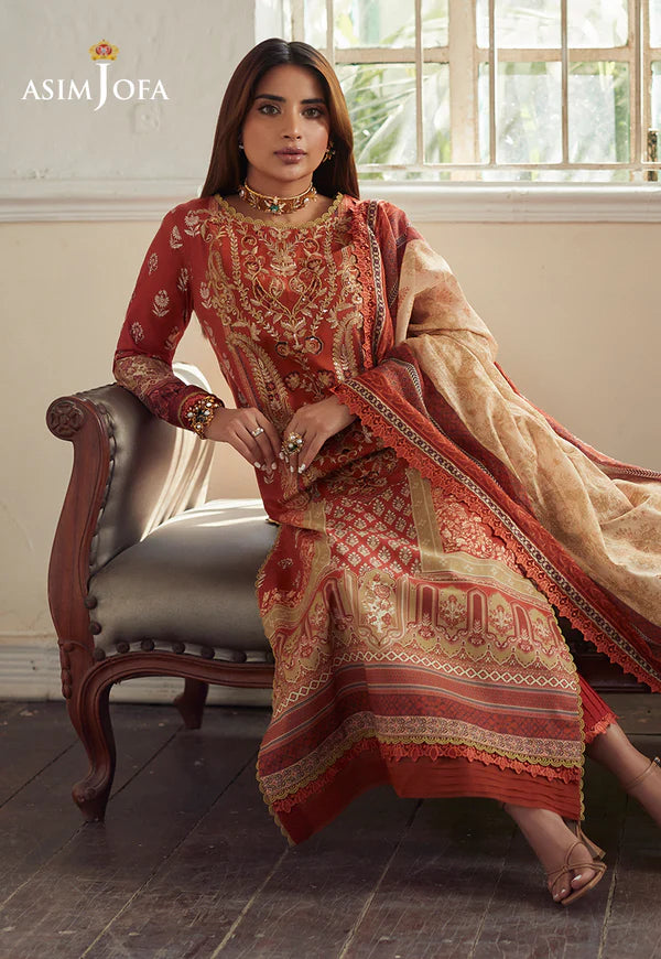 Asim Jofa - Summer 3PC Lawn Digital Printed Dress - VL1322