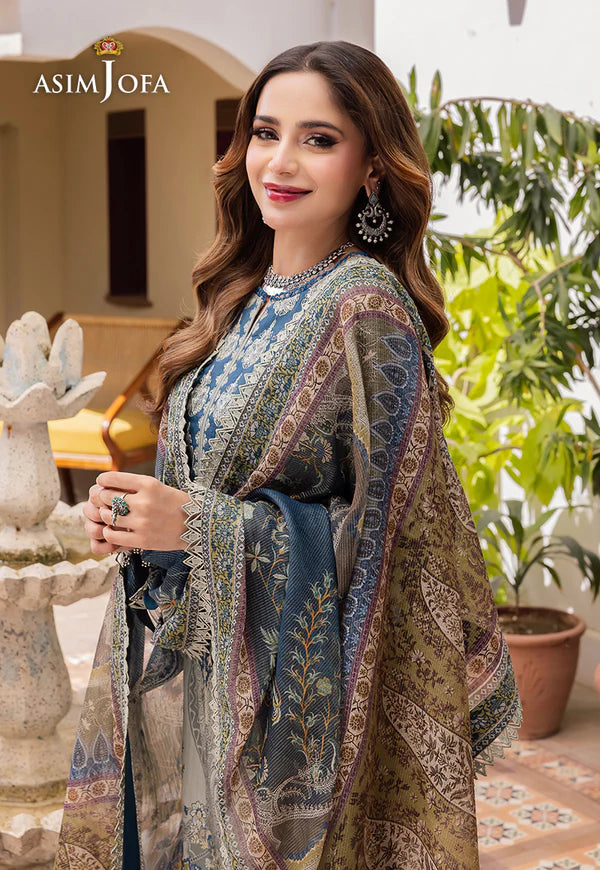 Asim Jofa - Summer 3PC polly Lawn Digital Printed Dress - VL1321