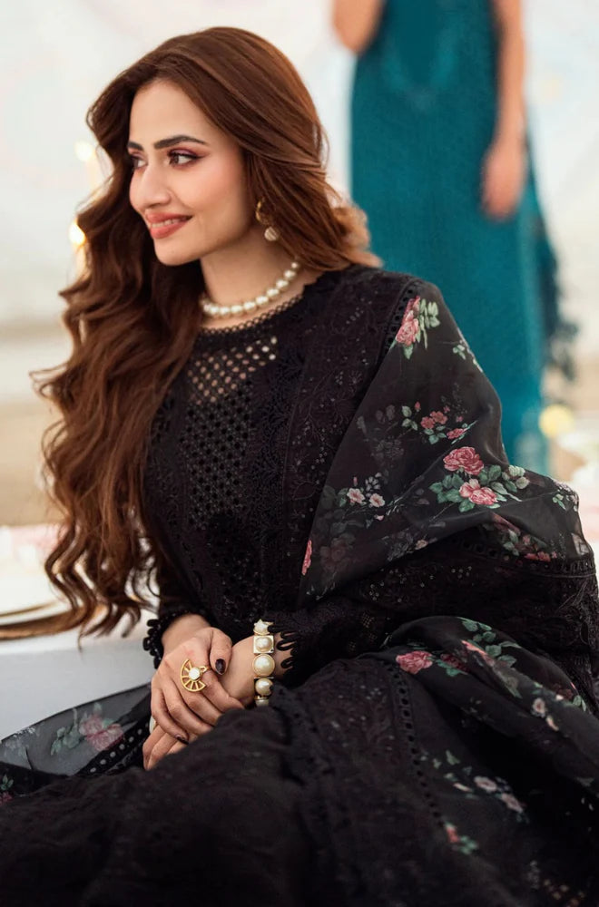 3PC Lawn ChickenKari Embroidered with Sequence work Suit - VL931