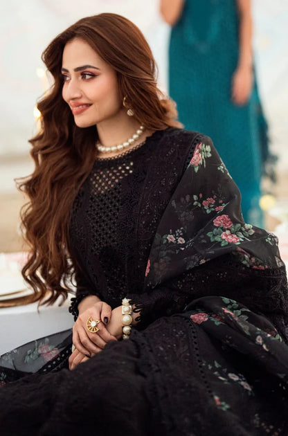 3PC Lawn ChickenKari Embroidered with Sequence work Suit - VL931