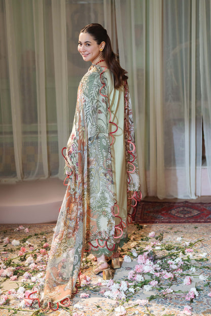 Jade - 3PC LAWN HEAVY CHIKENKARI EMBROIDERED SUIT - zab1437