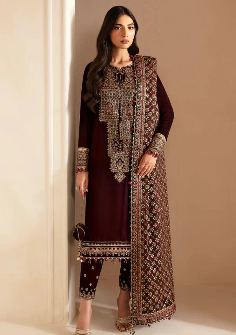 Jazmin - Embroidered Velvet 3-Piece Dress - VL946