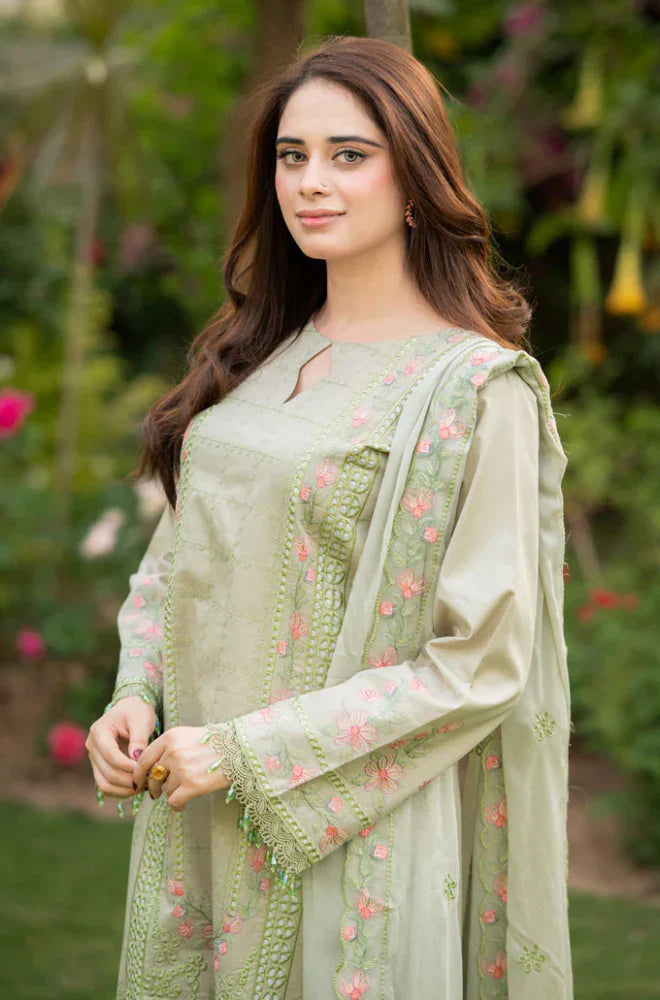 Bareeze 3PC Lawn Embroidered Suit - VL1039