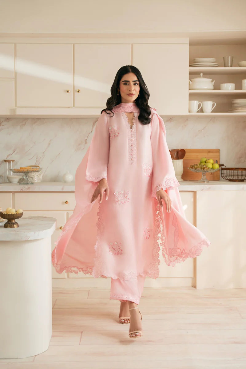Nisa, Lawn 3.piece embroidered Summer suit with Orgenza dupatta - VL1311