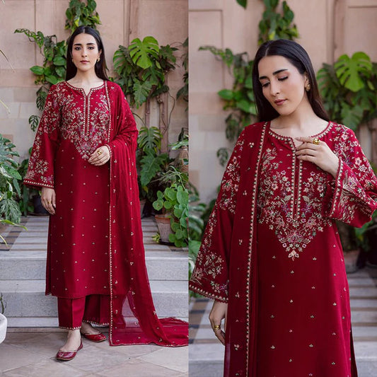 Veezal - 3PC EMBROIDERED LAWN SUIT - VL1340