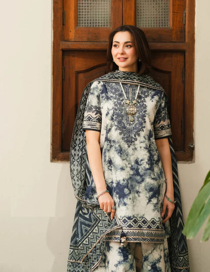 3-Pc Digital Print with  Embroidered pathces Karandi Dppatta - VL1205