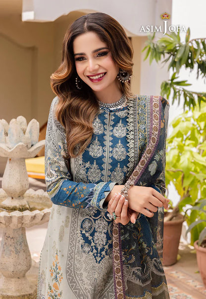 Asim Jofa - Summer 3PC polly Lawn Digital Printed Dress - VL1321