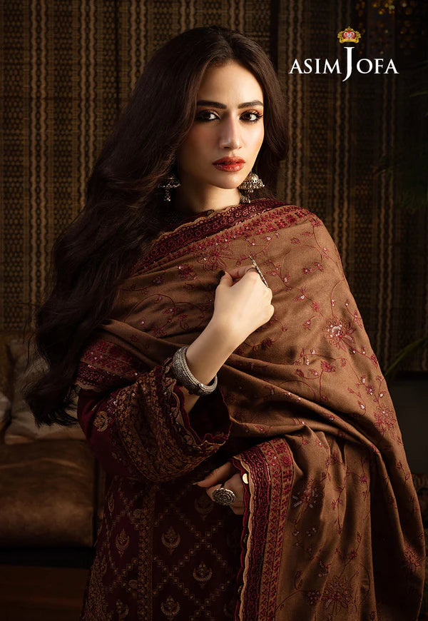 Asim Jofa, unstitched 3 piece Lawn sequence embroidered suit - VL1257