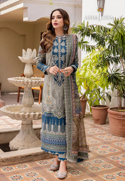 Asim Jofa - Summer 3PC polly Lawn Digital Printed Dress - VL1321