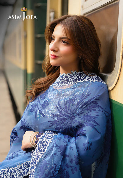 Asim Jofa - Summer 3PC polly Lawn Digital Printed Dress - Vl1400