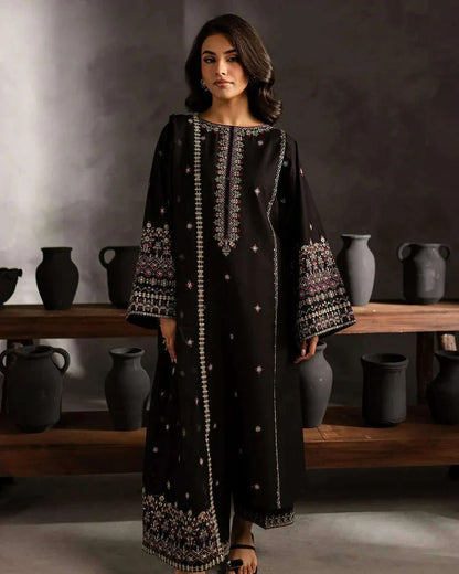 Batik- 3PC DHANAK EMBROIDERED SHIRT WITH DHANAK EMBROIDERED SHAWL - VL1230