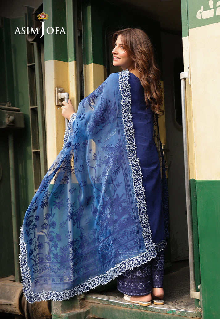 Asim Jofa - Summer 3PC polly Lawn Digital Printed Dress - Vl1400