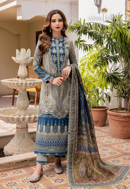 Asim Jofa - Summer 3PC polly Lawn Digital Printed Dress - VL1321