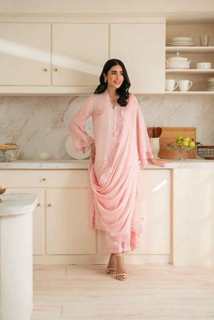 Nisa, Lawn 3.piece embroidered Summer suit with Orgenza dupatta - VL1311