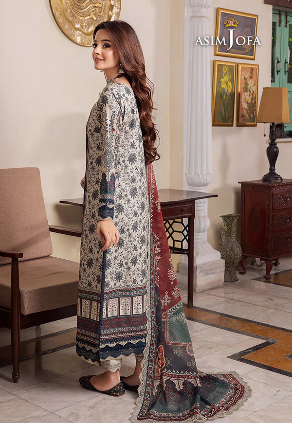 Asim Jofa - Winter 3PC Karandi Digital Print Dress - VL1254