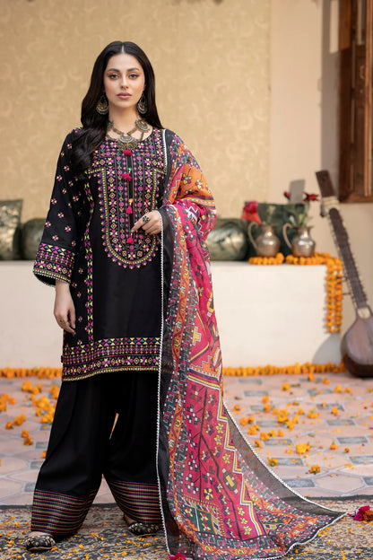 Veezal - Unstitched Luxury Lawn Heavy Embroidered 3PC Suit - VL1343