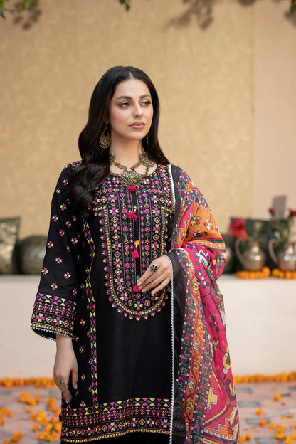 Veezal - Unstitched Luxury Lawn Heavy Embroidered 3PC Suit - VL1343