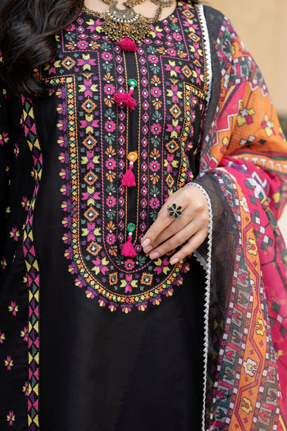 Veezal - Unstitched Luxury Lawn Heavy Embroidered 3PC Suit - VL1343