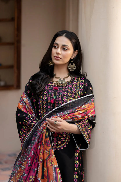 Veezal - Unstitched Luxury Lawn Heavy Embroidered 3PC Suit - VL1343