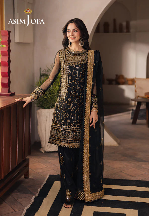 Asim Jofa, unstitched 3 piece Lawn sequence embroidered suit - VL1316