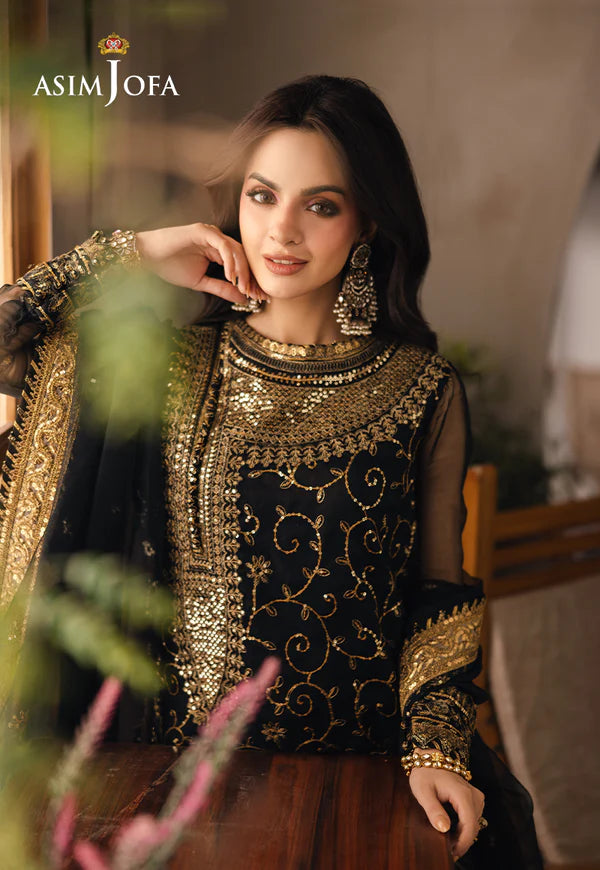 Asim Jofa, unstitched 3 piece Lawn sequence embroidered suit - VL1316