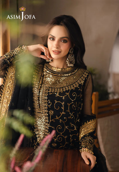 Asim Jofa, unstitched 3 piece Lawn sequence embroidered suit - VL1316