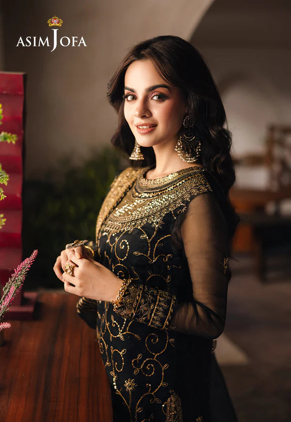 Asim Jofa, unstitched 3 piece Lawn sequence embroidered suit - VL1316