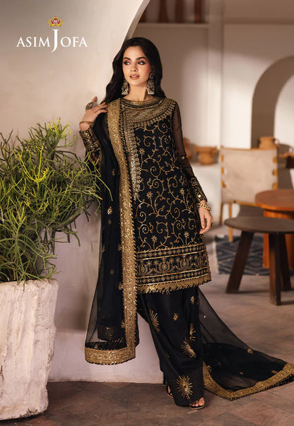Asim Jofa, unstitched 3 piece Lawn sequence embroidered suit - VL1316