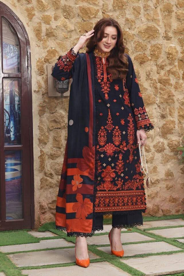 Asim Jofa, unstitched 3 piece Lawn sequence embroidered suit - VL1333